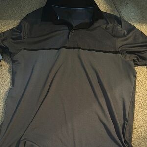 Men's Black and Gray Polo Shirt
